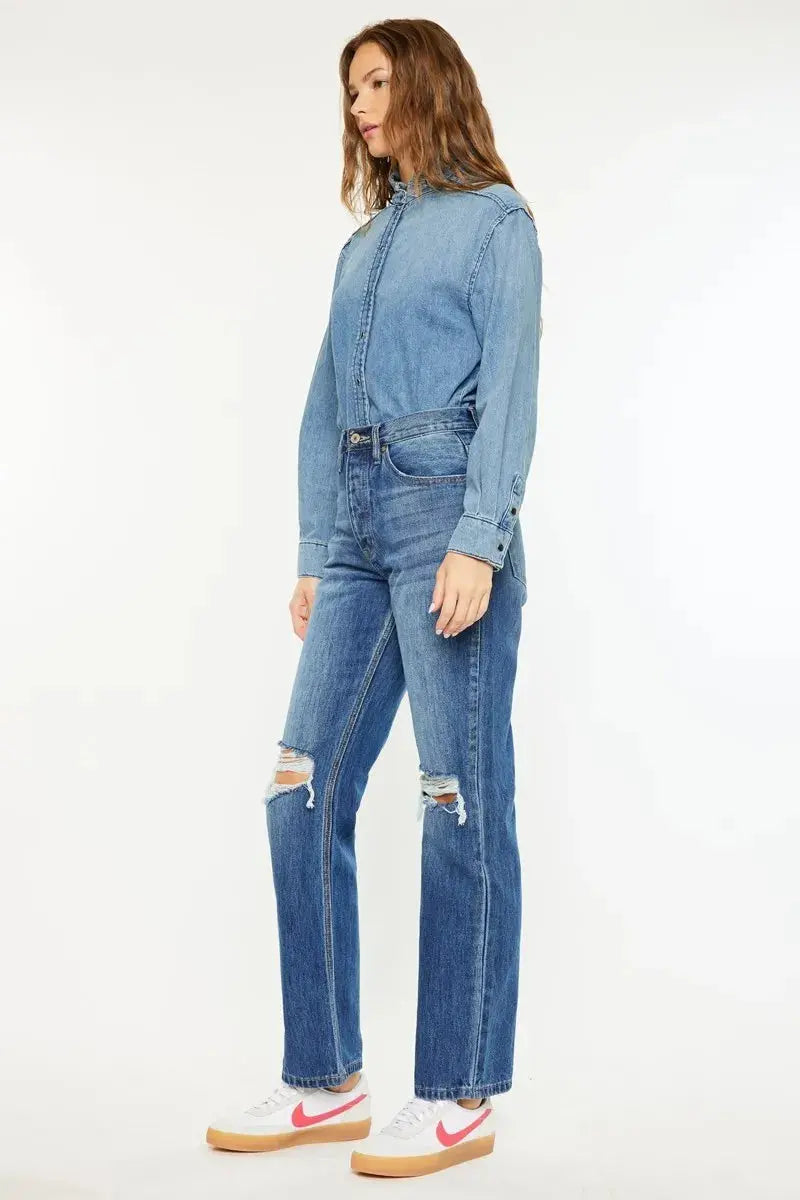 Ultra High Rise 90's Kancan Boyfriend Jeans - Be Bliss Boutique