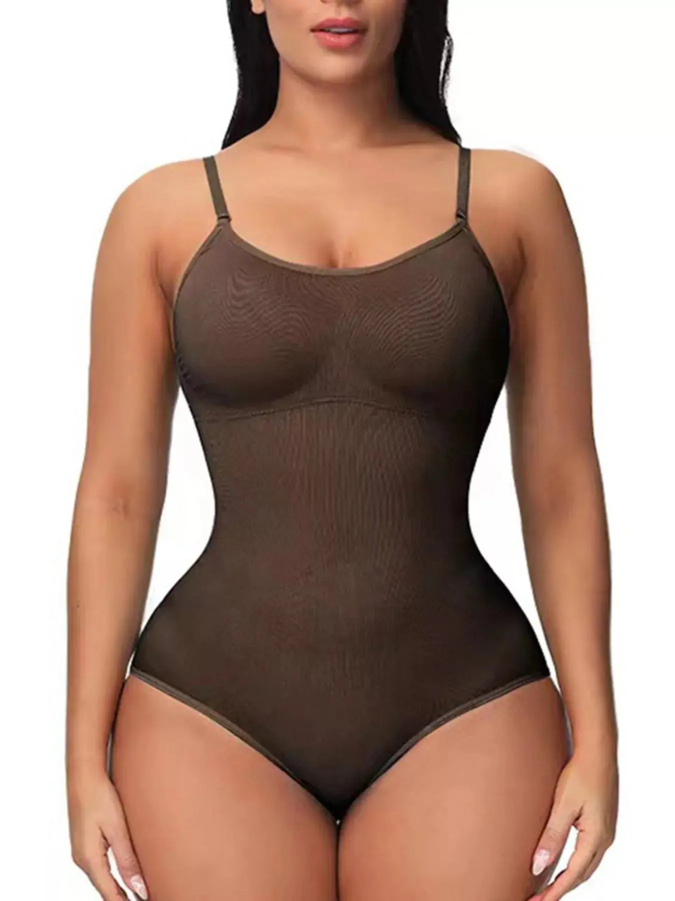 Full Size Shaping Scoop Neck Seamless Bodysuit - Be Bliss Boutique