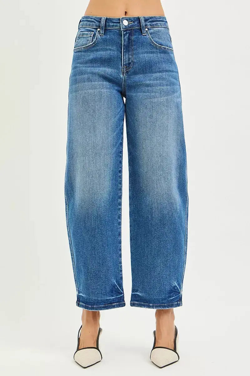 RISEN Jeans - Slouchy Cropped Barrel Jeans - Be Bliss Boutique
