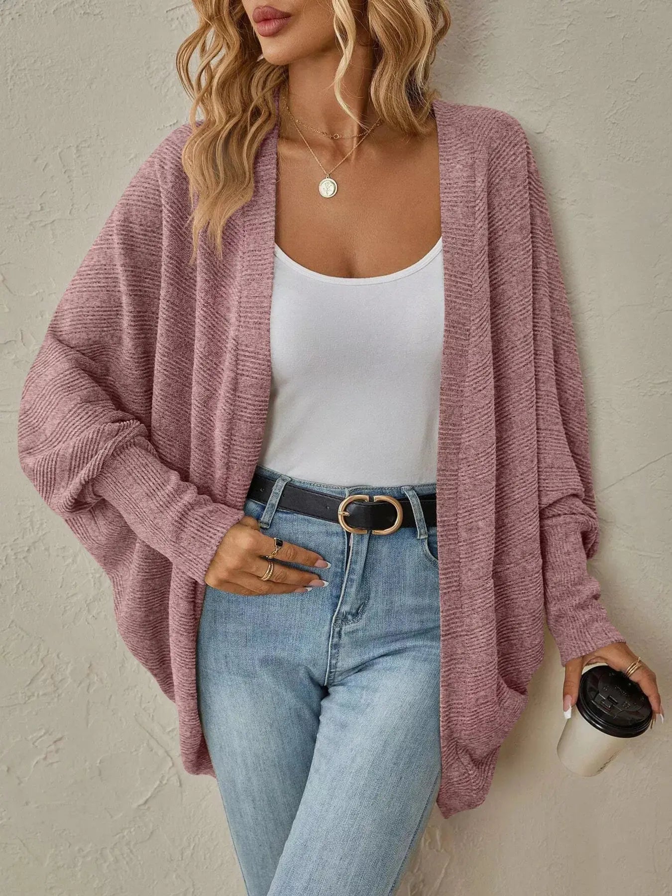 Cozy Oversized Open Front Knit Cardigan - Be Bliss Boutique