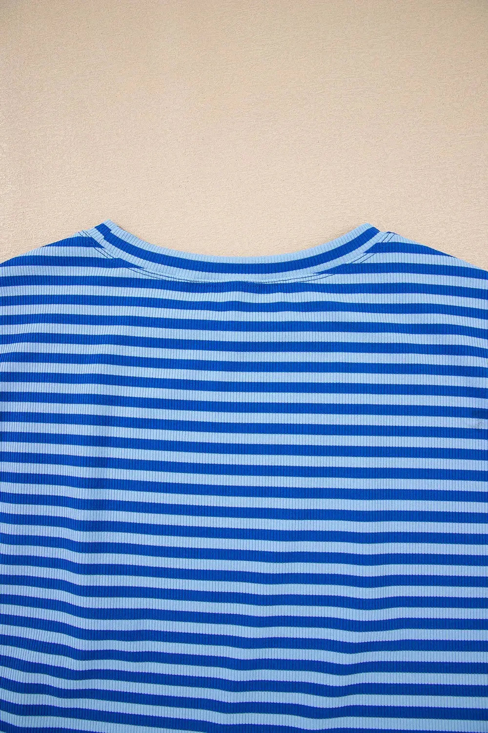 Striped Round Neck Cap Sleeve Slim Fit T Shirt - Be Bliss Boutique