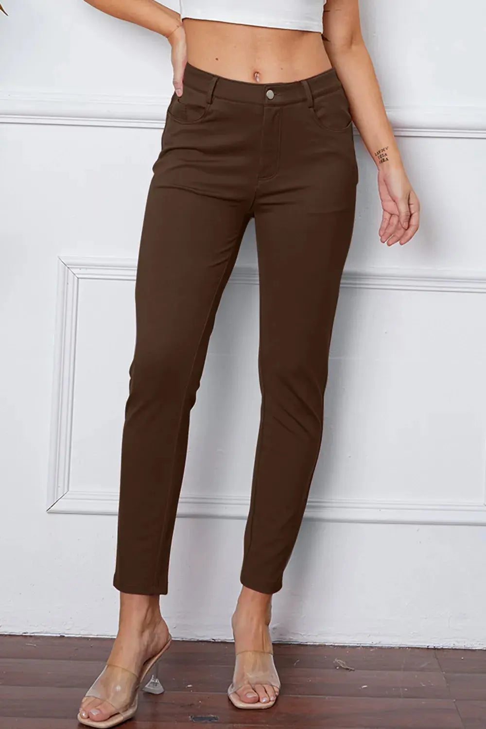 Basic BAE Full Size StretchyStitch High Waist Skinny Pants - Be Bliss Boutique