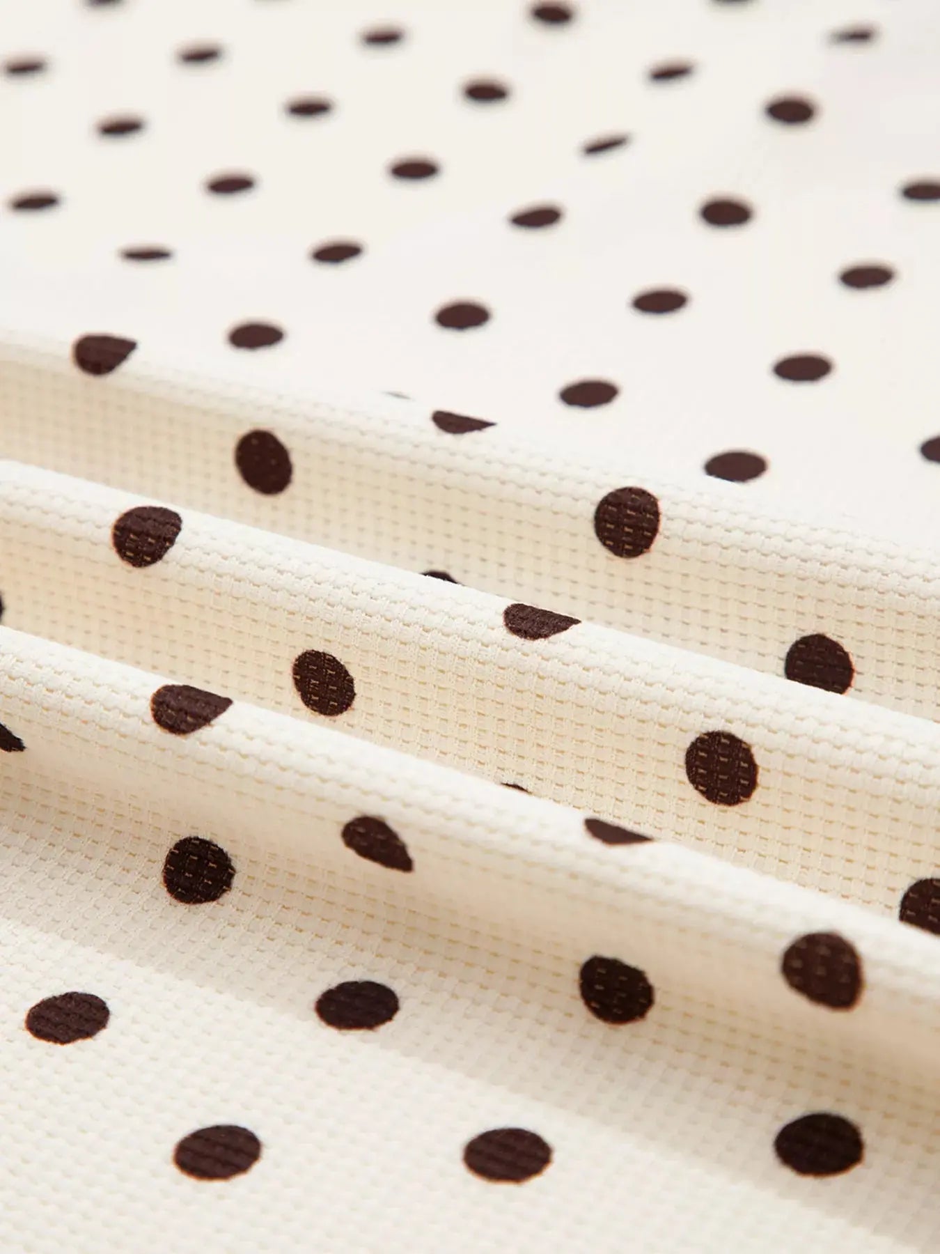 Polka Dot Notched Long Sleeve Top and Drawstring Loungewear Set - Be Bliss Boutique