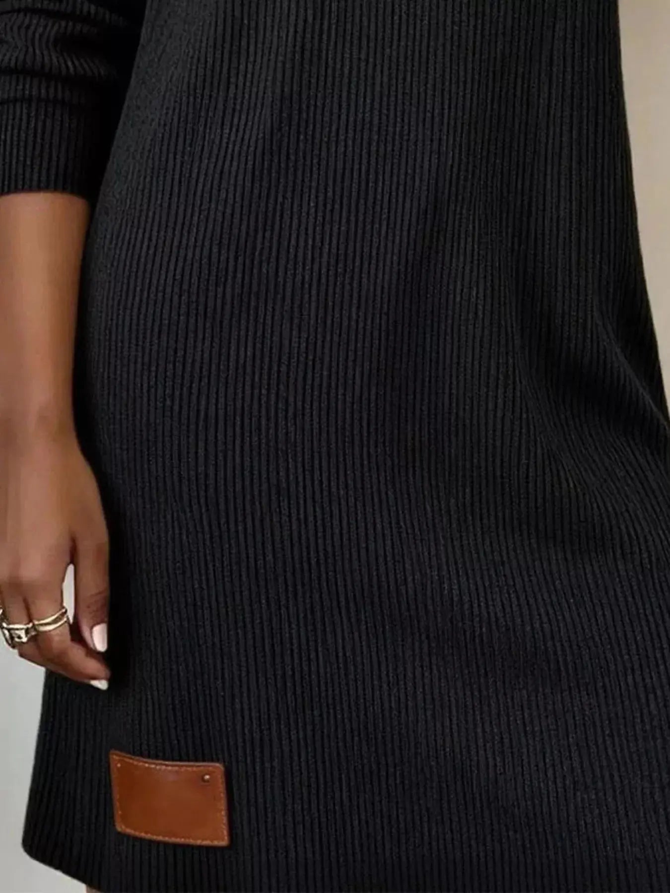 Casual Cowl Neck Ribbed Knit Mini Dress - Be Bliss Boutique