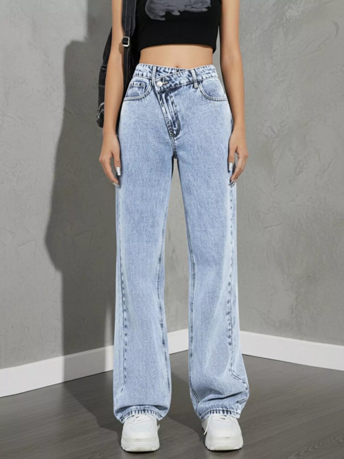High Waist Wide Leg Denim Jeans - Be Bliss Boutique