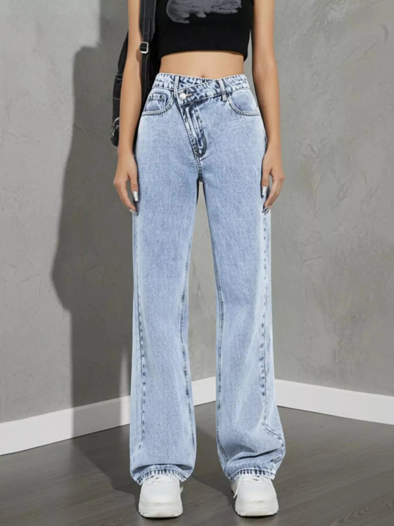 High Waist Wide Leg Denim Jeans - Be Bliss Boutique