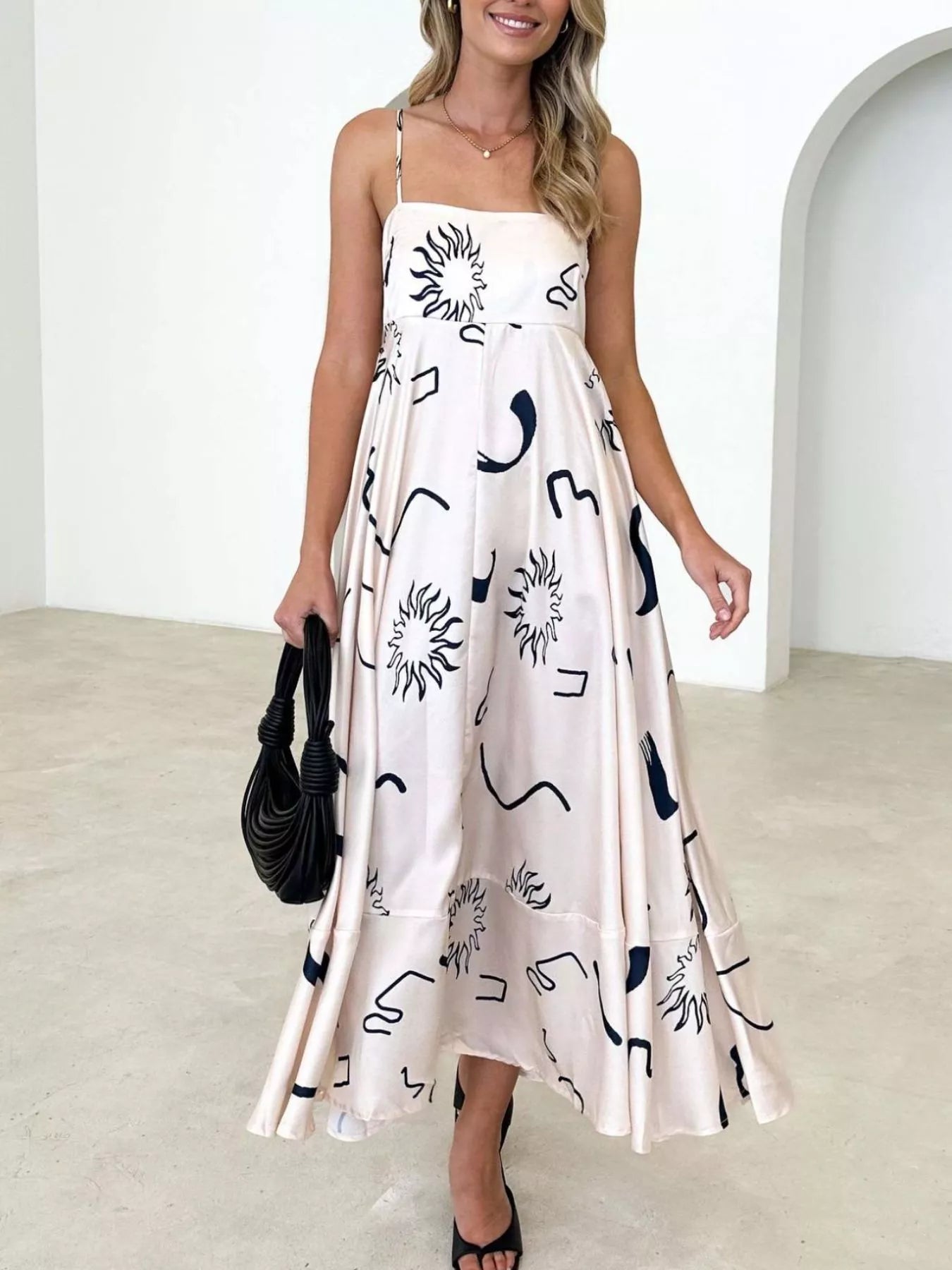 Printed Spaghetti Strap Maxi Dress - Be Bliss Boutique