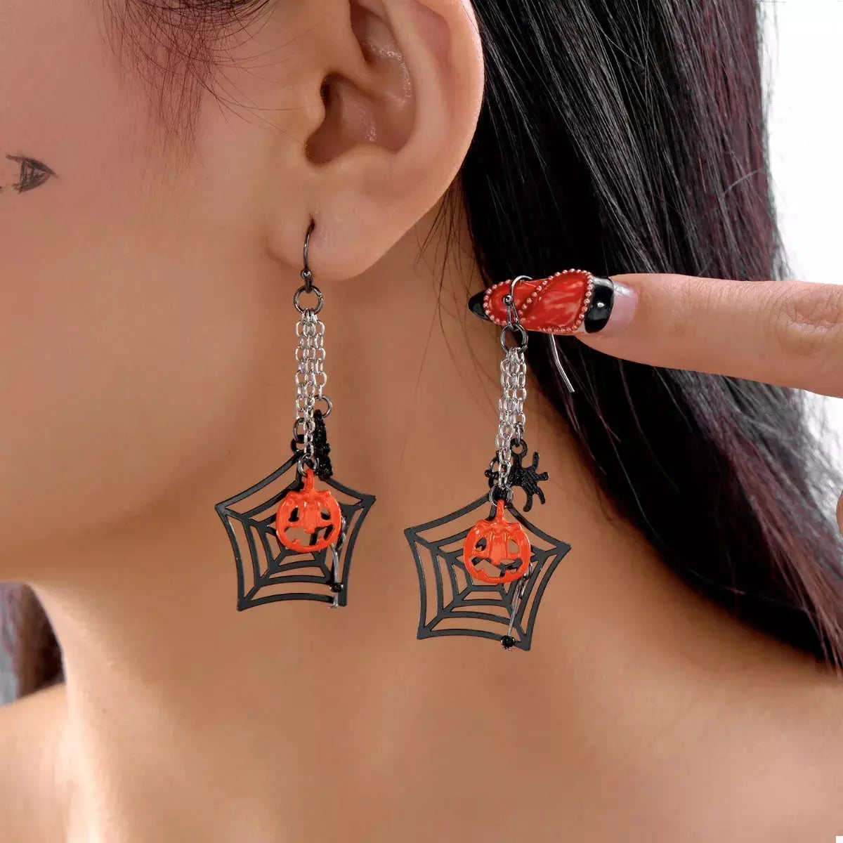 Spider Web Halloween Dangle Earrings - Be Bliss Boutique