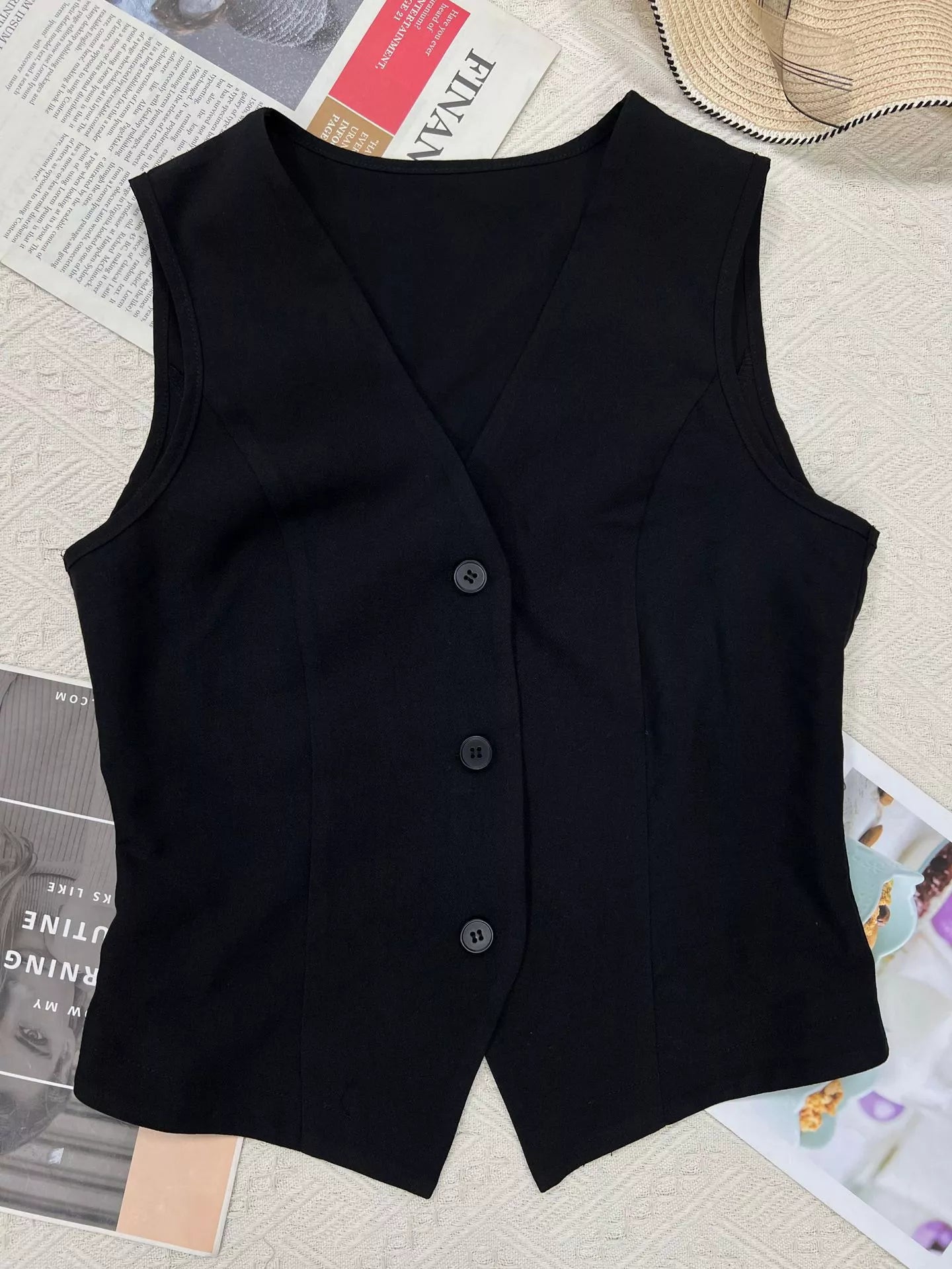 Slim Fit Button Up Vest - Be Bliss Boutique
