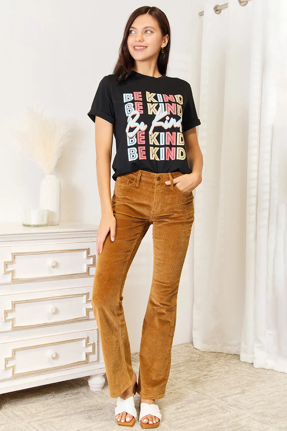 Simply Love BE KIND Round Neck Womens Graphic T Shirt - Be Bliss Boutique