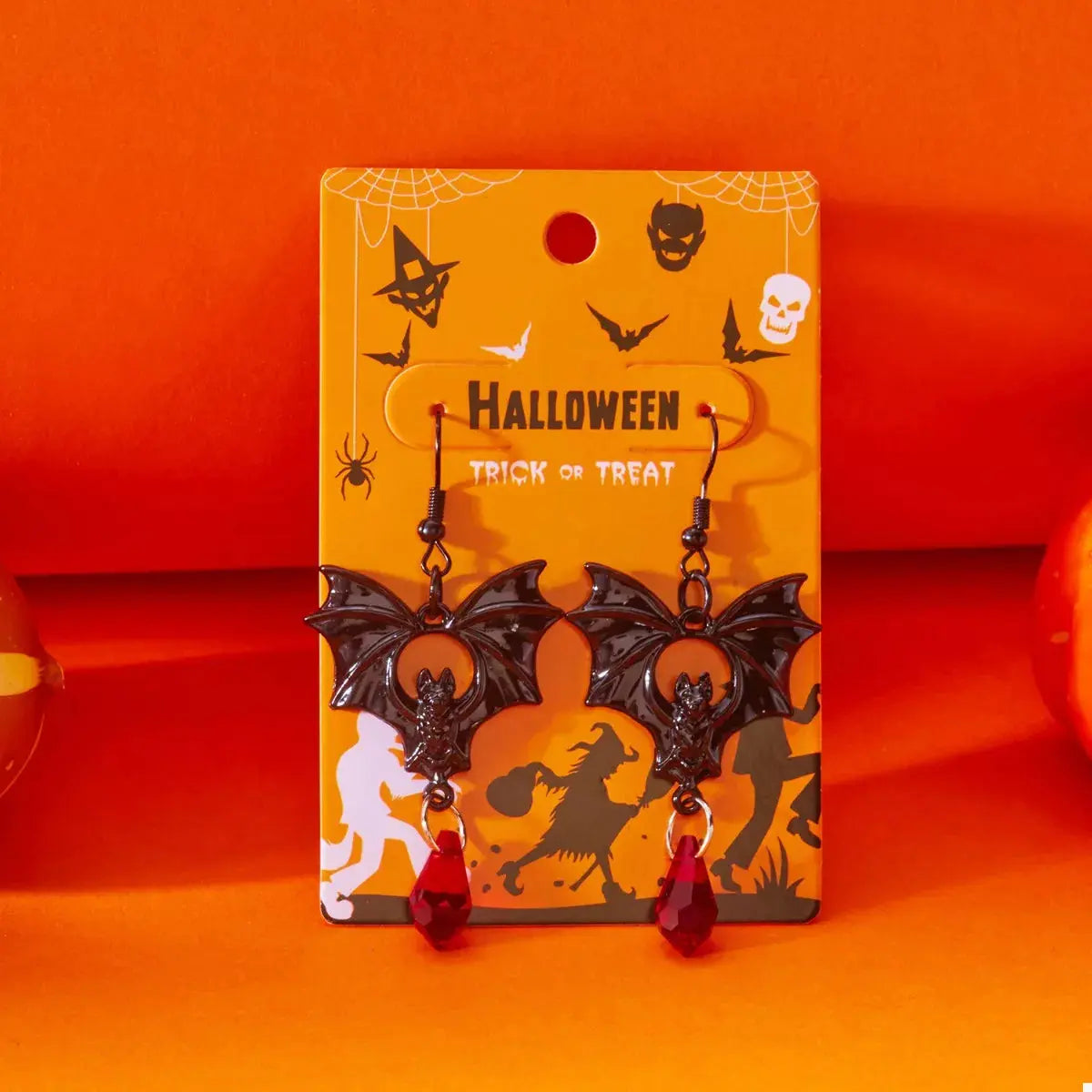 Gothic Bat Halloween Drop Earrings - Be Bliss Boutique