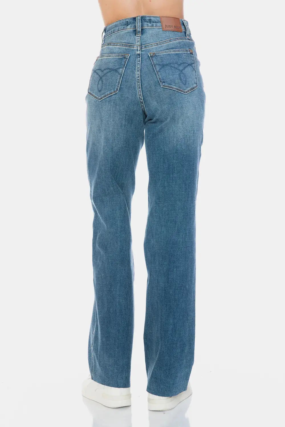 Full Size/Plus Size Tummy Control Cut Raw Hem Straight Judy Blue Jeans - Be Bliss Boutique