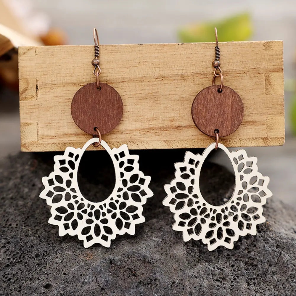 Boho Mandala Geometric Cutout Dangle Earrings - Be Bliss Boutique