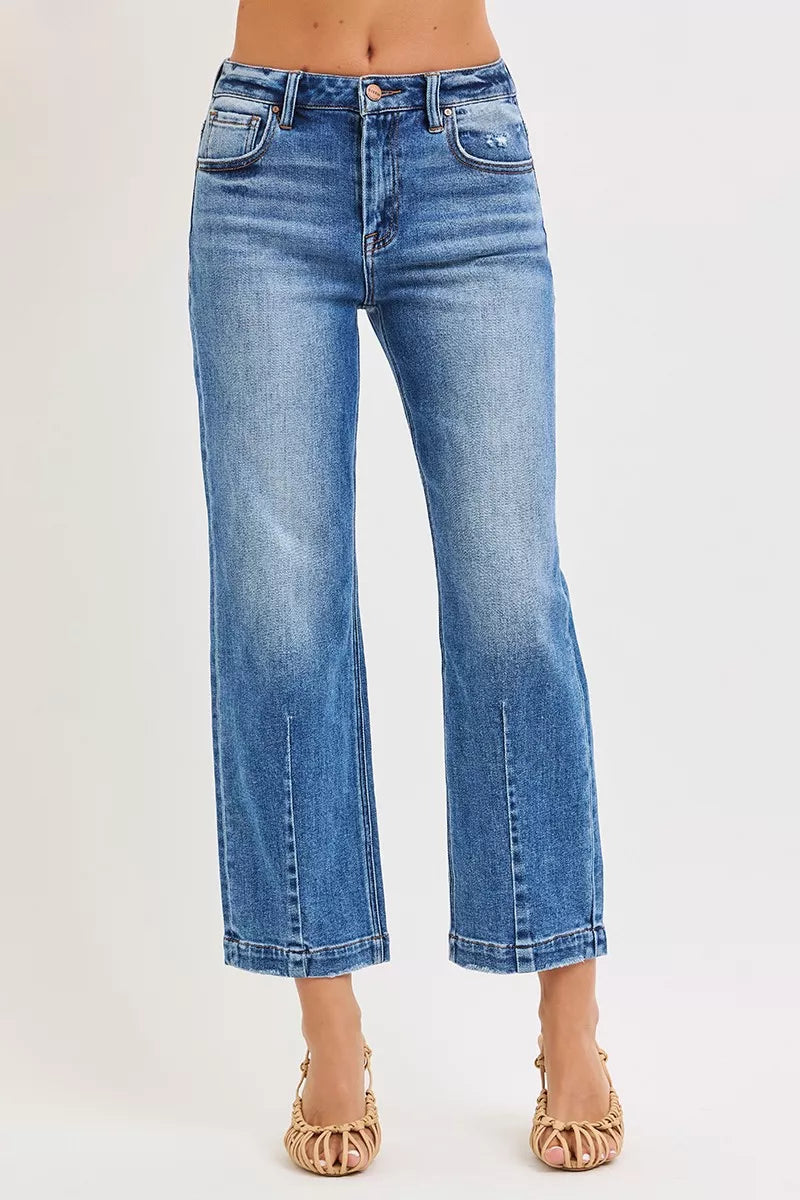 RISEN High Rise Crop Boyfriend Tapered Jeans - Be Bliss Boutique