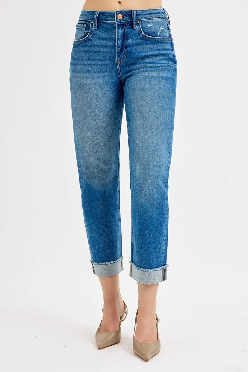 RISEN Jeans - Full Size High Rise Boyfriend Fit Ankle Jeans - Be Bliss Boutique