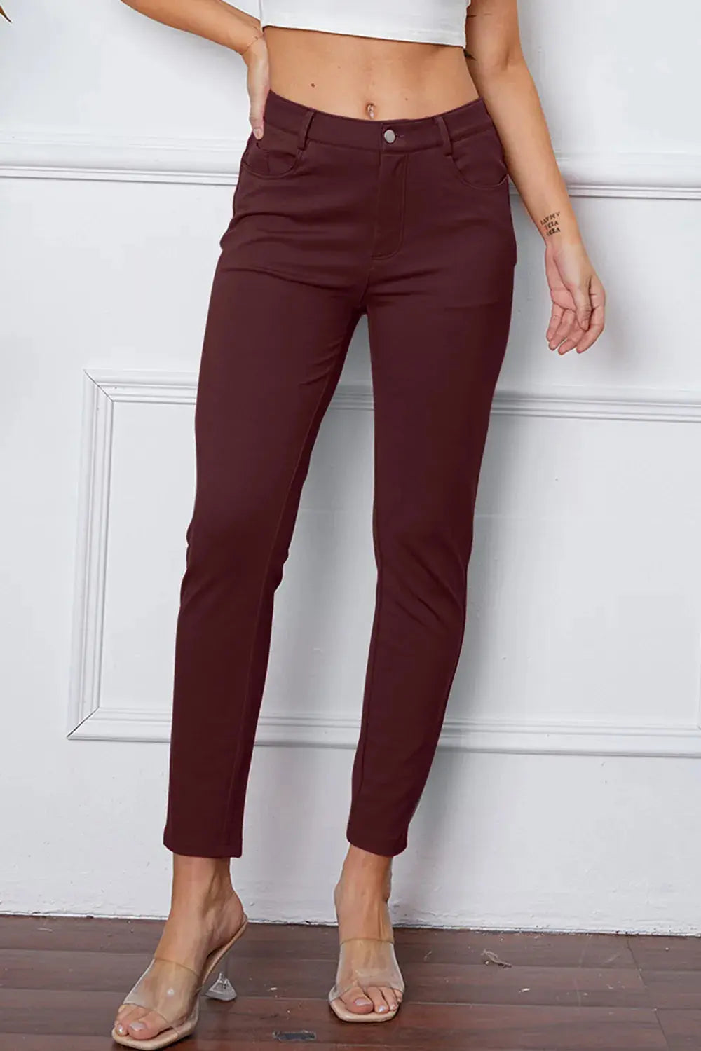 Basic BAE Full Size StretchyStitch High Waist Skinny Pants - Be Bliss Boutique