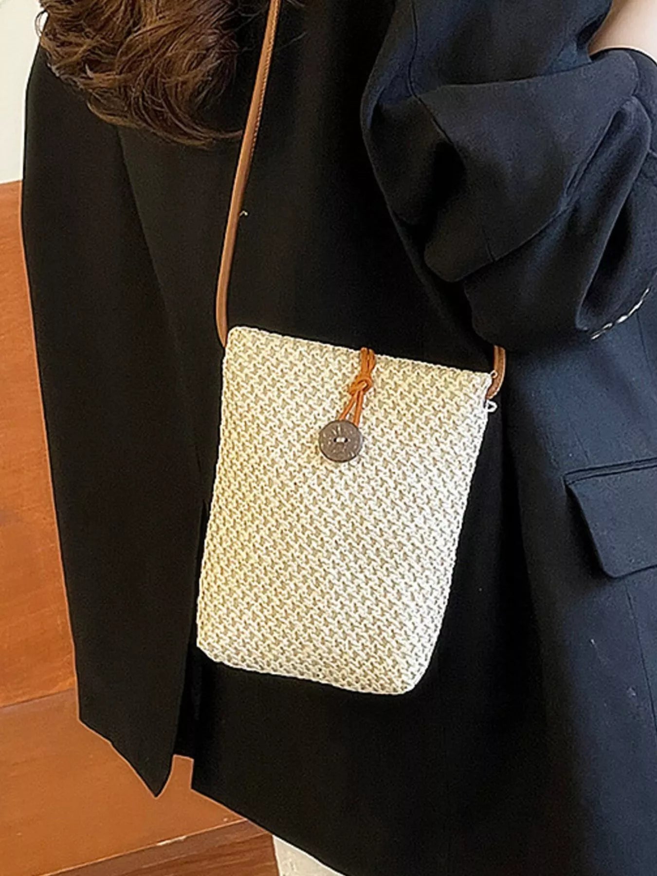 Woven Texture Crossbody Bag - Be Bliss Boutique