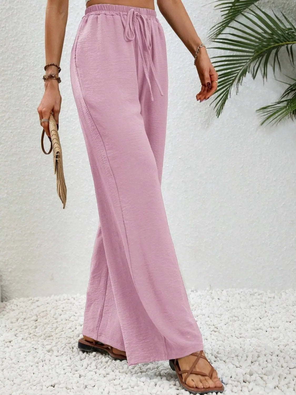 Wide Leg Drawstring Pants - Be Bliss Boutique