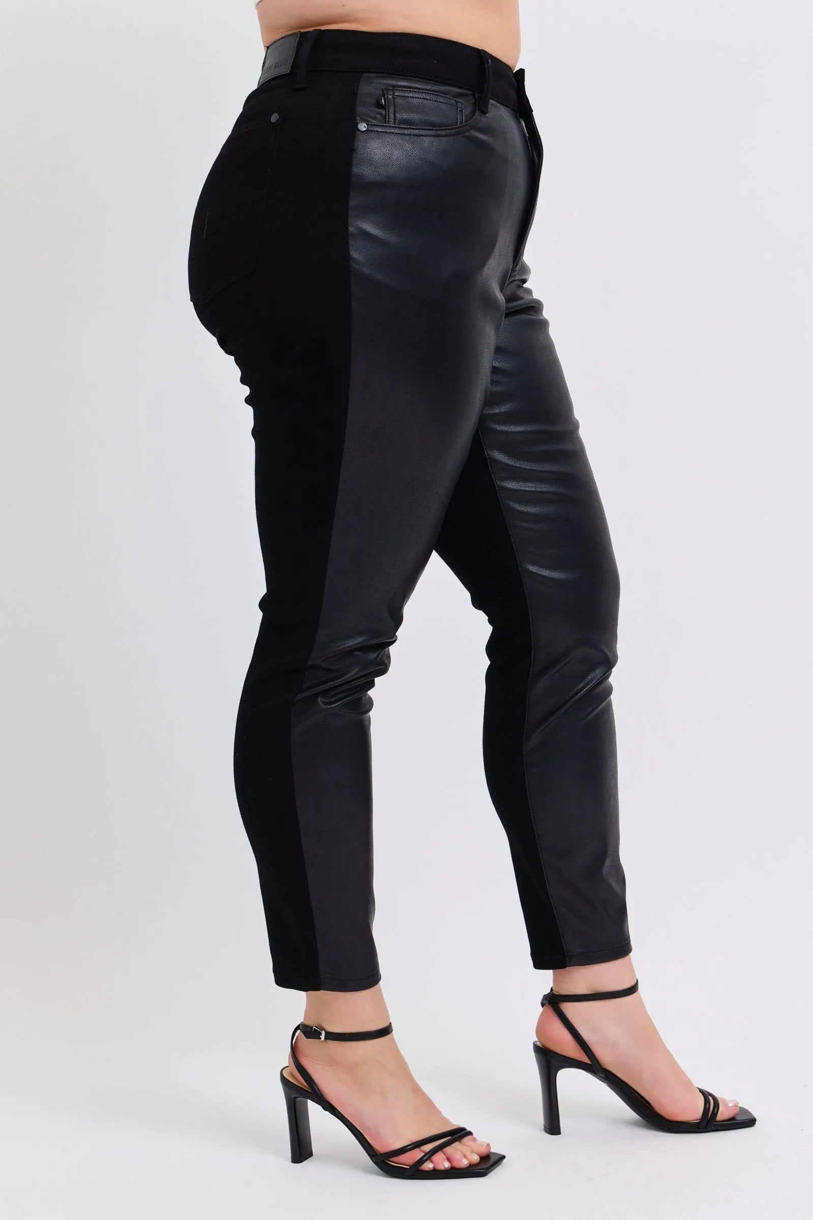 Judy Blue Jeans - Plus Size High Waist Faux Leather Skinny Pants - Be Bliss Boutique