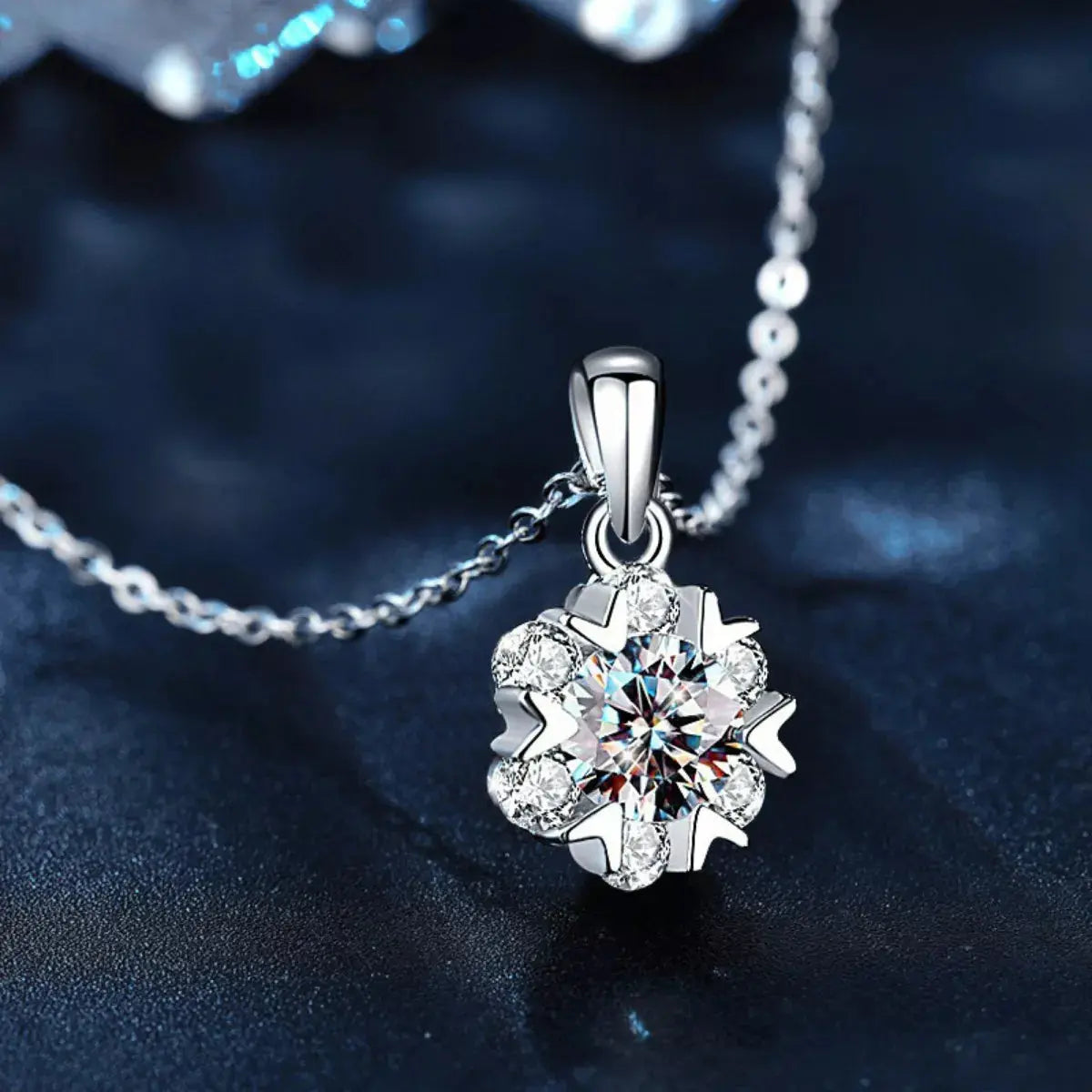 925 Sterling Silver 1 Carat Moissanite Pendant Necklace - Be Bliss Boutique