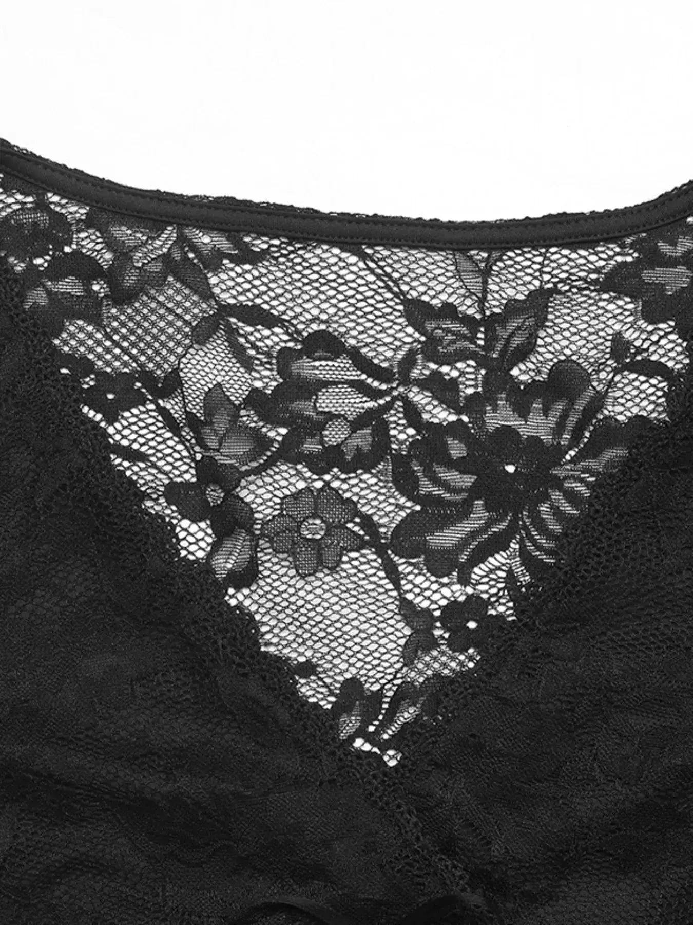 Long Sleeve Floral Lace Mesh Cropped Top - Be Bliss Boutique