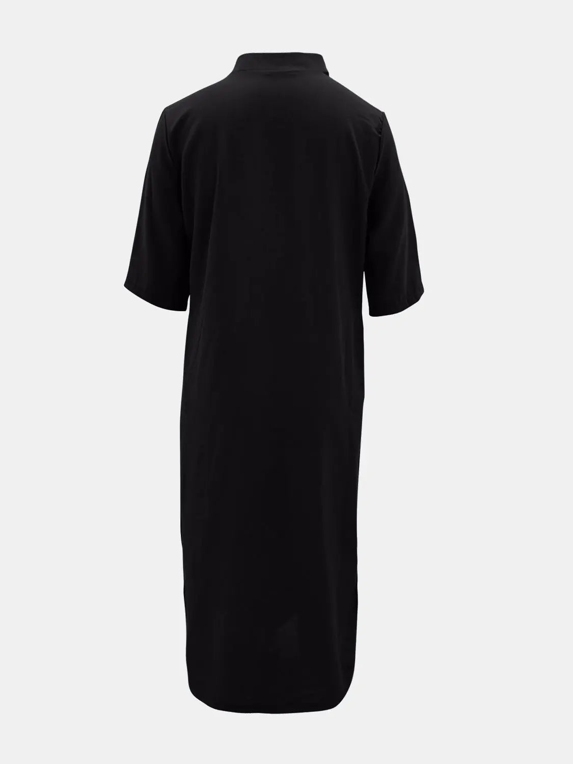 Full Size Notched Half Sleeve Midi Dress - Be Bliss Boutique