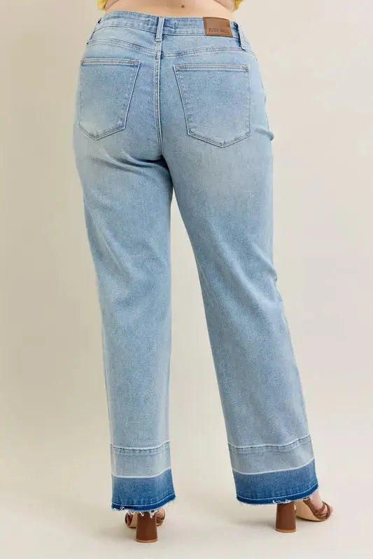 Judy Blue Jeans - Plus Size Mr Release Hem Wide Leg - Be Bliss Boutique