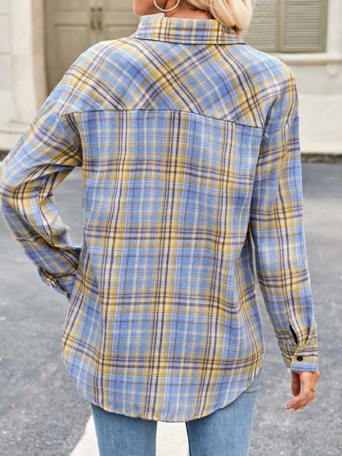 Oversized Plaid Button Up Long Sleeve Shirt - Be Bliss Boutique