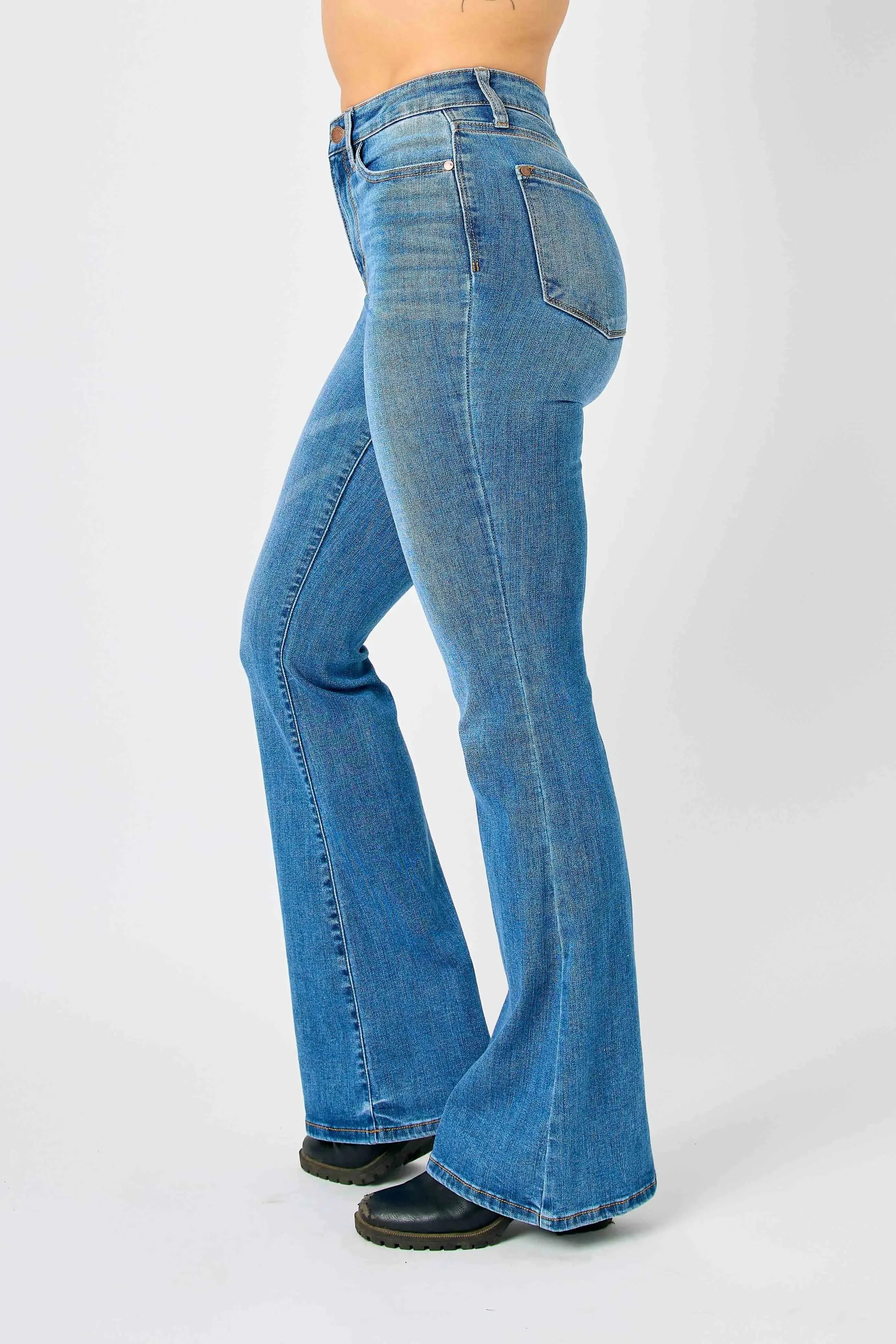 High Waist Classic Flare Judy Blue Jeans – Full & Plus Size - Be Bliss Boutique