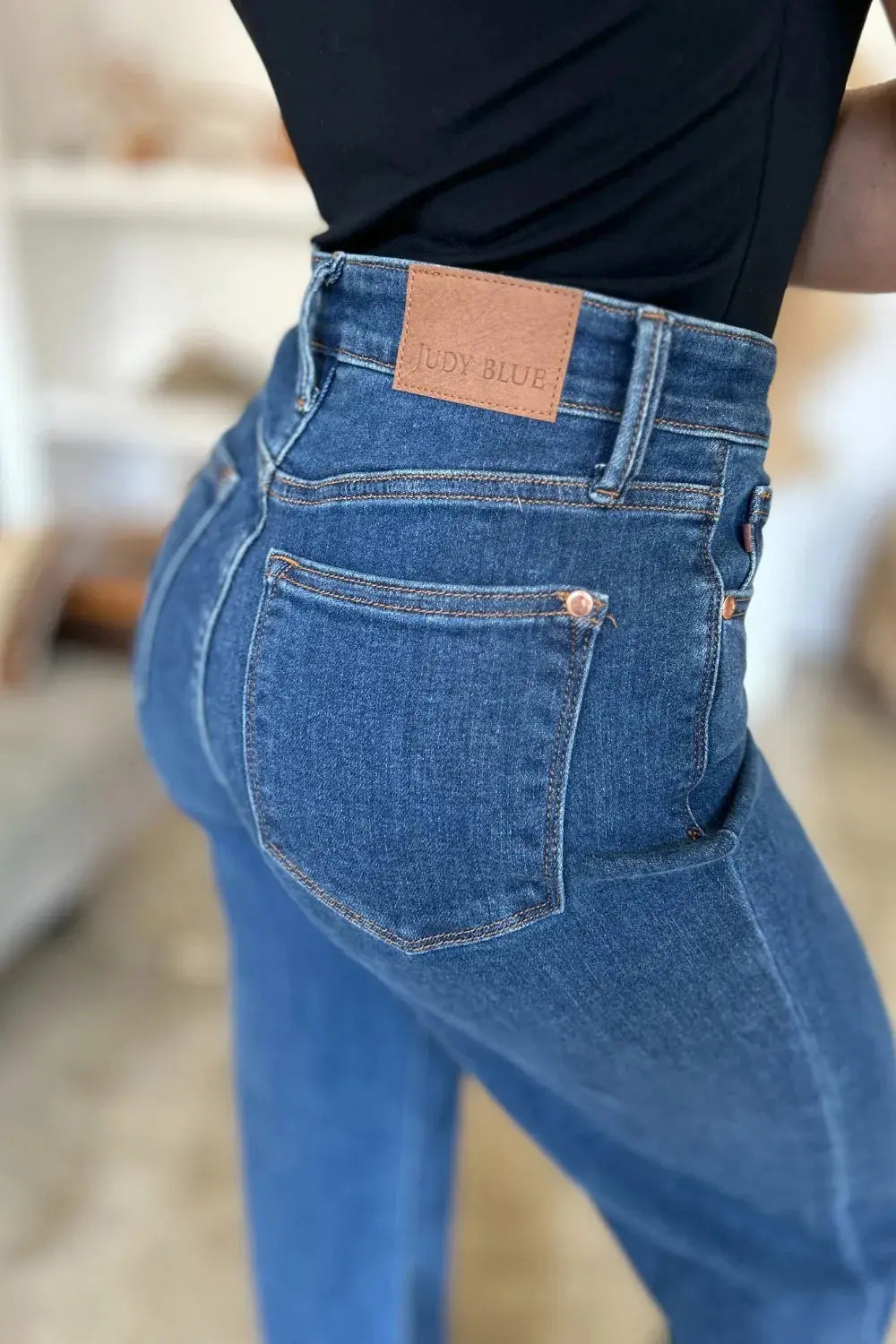 Full Size High Rise Straight Leg Judy Blue Jeans - Be Bliss Boutique
