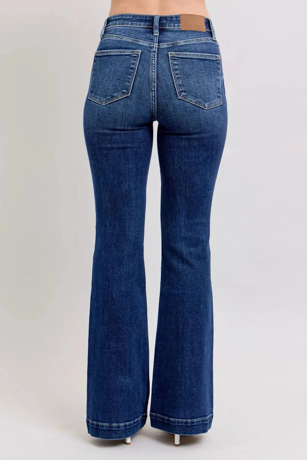 Full Size High Rise Flare Judy Blue Jeans with Pockets - Be Bliss Boutique