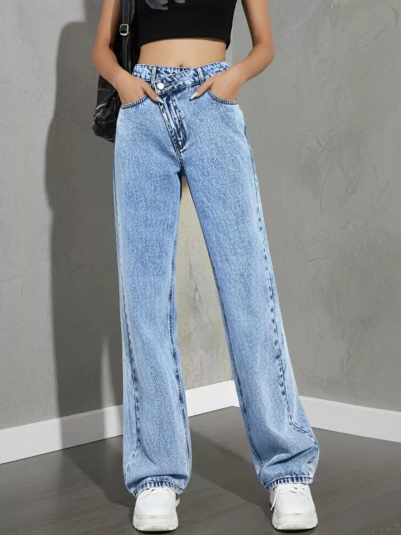 High Waist Wide Leg Denim Jeans - Be Bliss Boutique