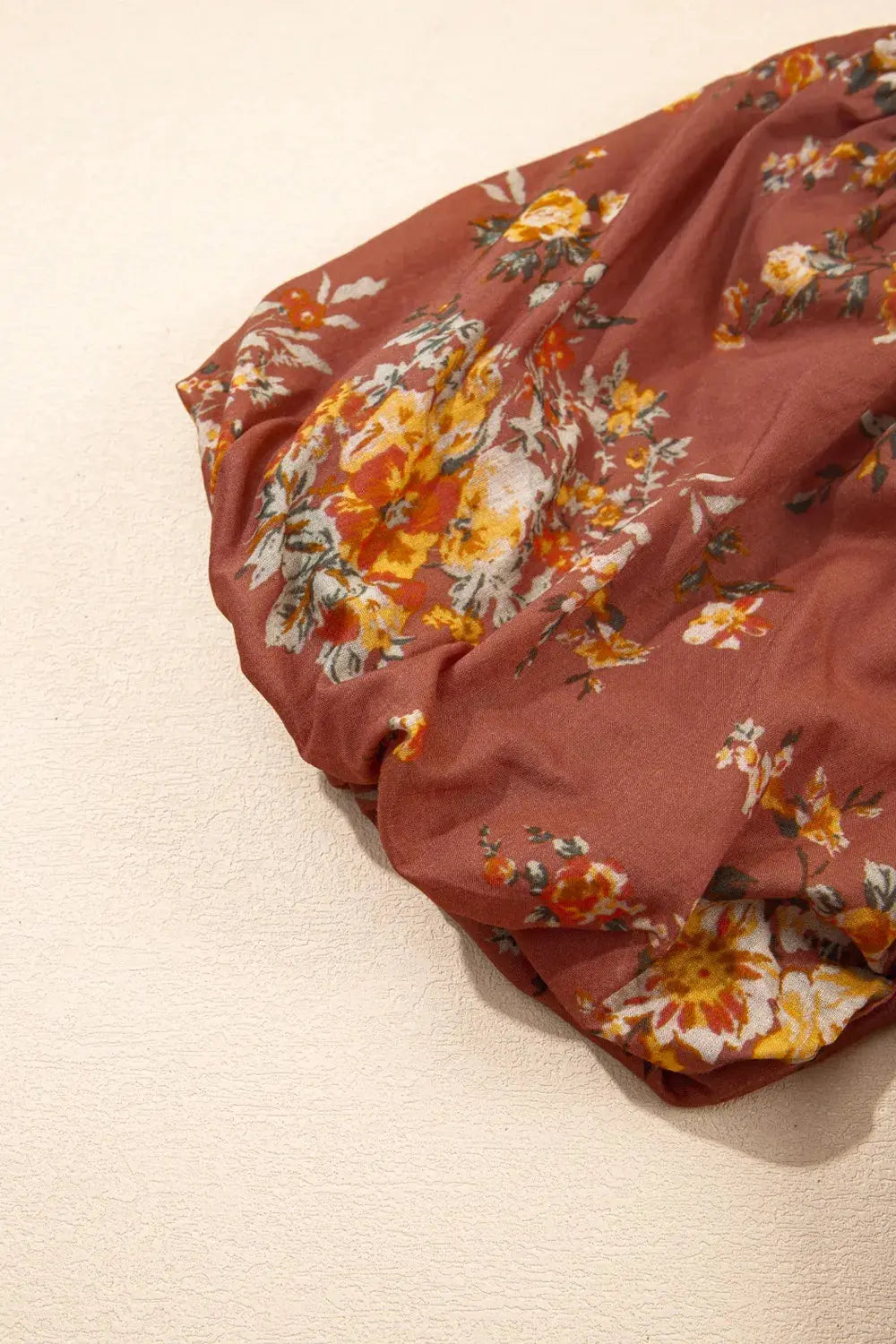 Floral Puff Sleeve Square Neck Knot Open Back Mini Dress - Be Bliss Boutique