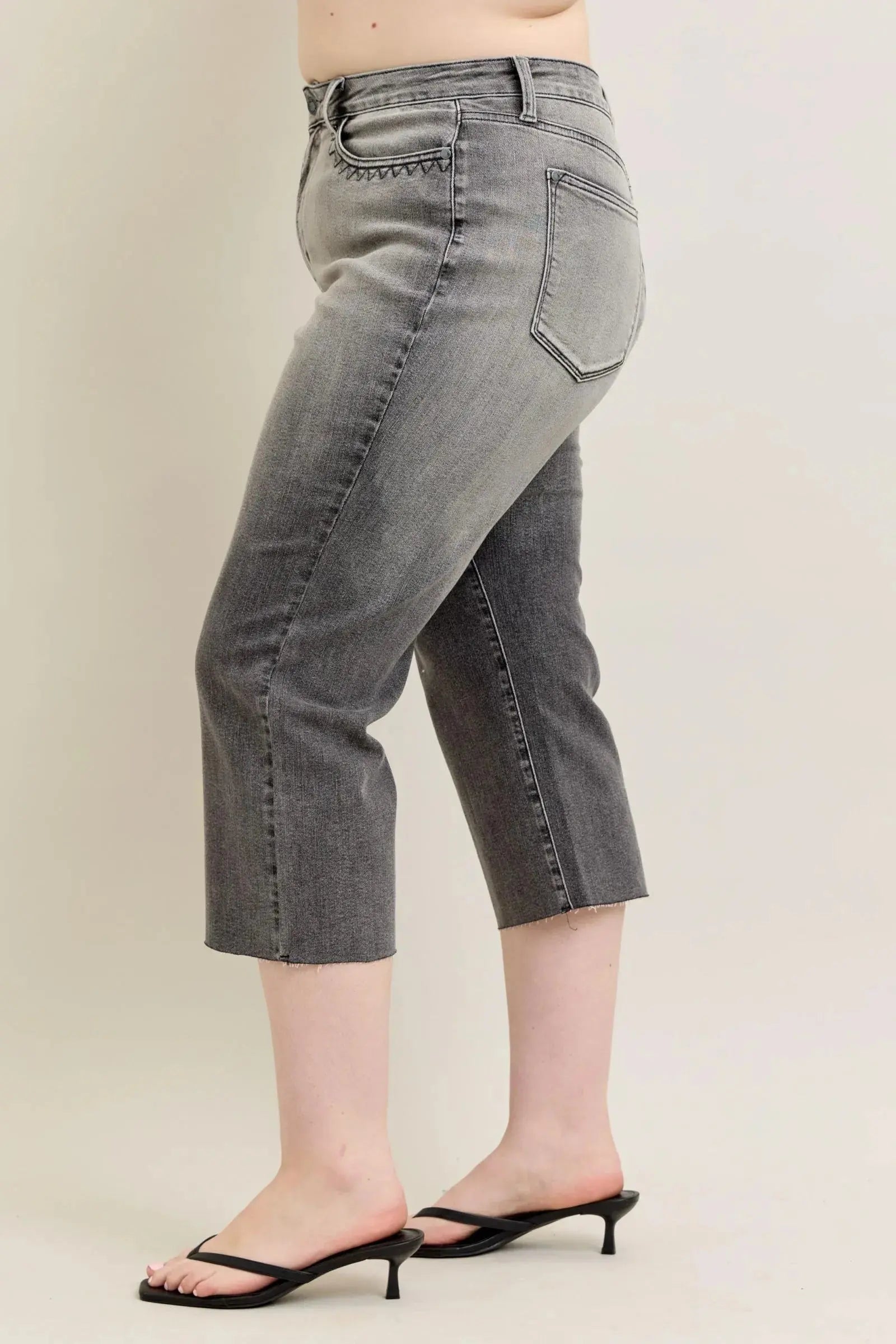 Judy Blue Jeans - Full Size Wide Leg Capris Jeans - Be Bliss Boutique