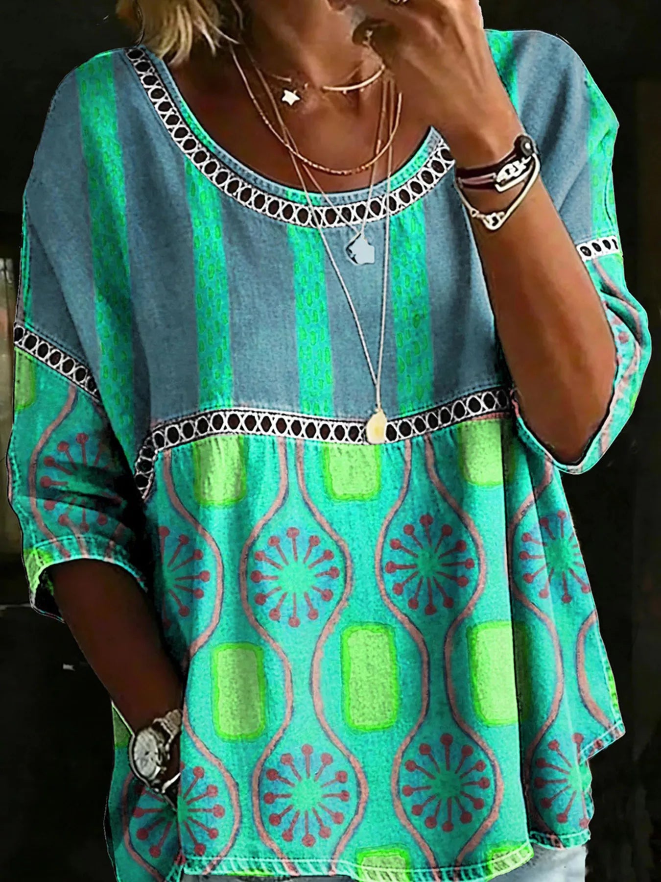 Full Size Hollow Out Round Neck Top - Be Bliss Boutique