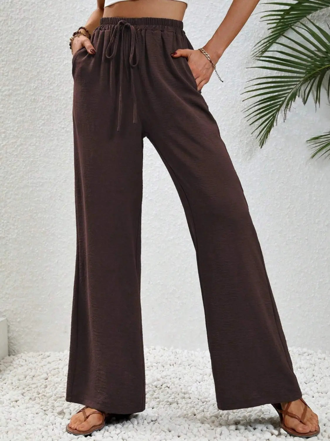Wide Leg Drawstring Pants - Be Bliss Boutique