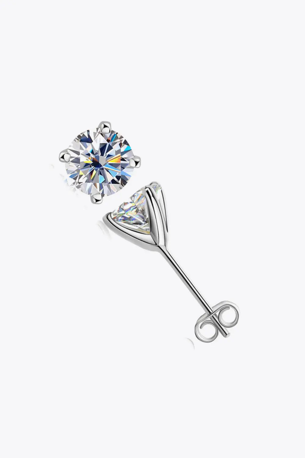 925 Sterling Silver 1 Carat Moissanite Stud Earrings - Be Bliss Boutique