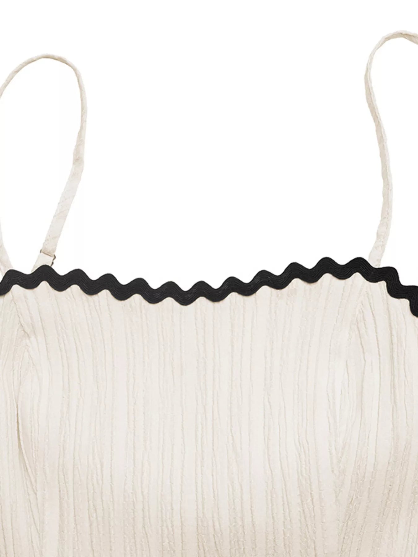 Contrast Trim Tiered Cami Dress - Be Bliss Boutique