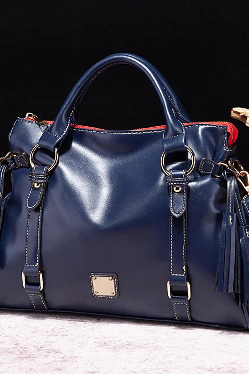 PU Leather Handbag with Tassels - Be Bliss Boutique
