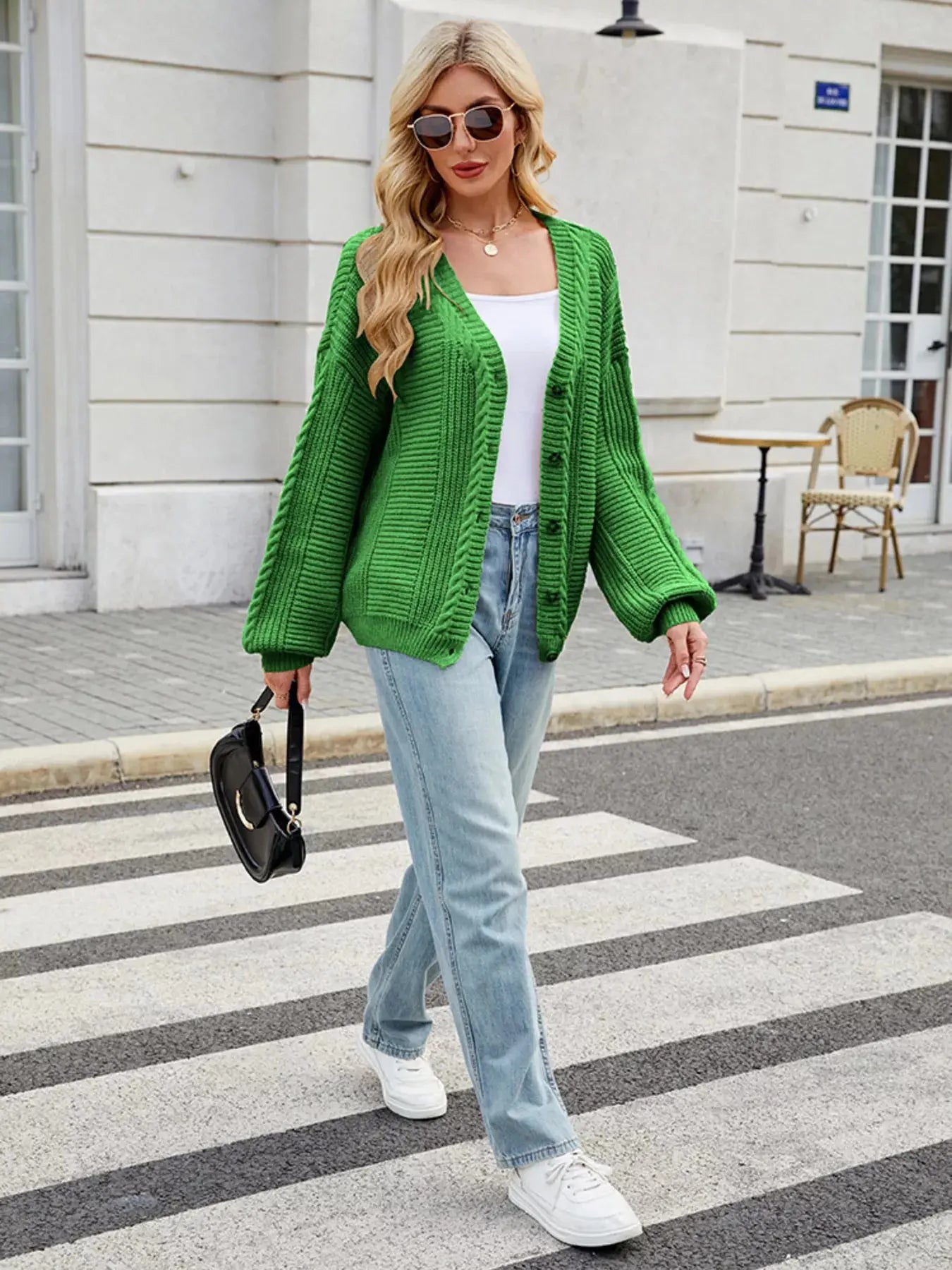 Button Up Long Sleeve Cardigan - Be Bliss Boutique