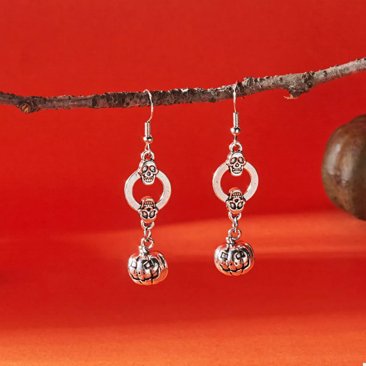 Halloween Pumpkin Dangle Earrings -  Be Bliss Boutique