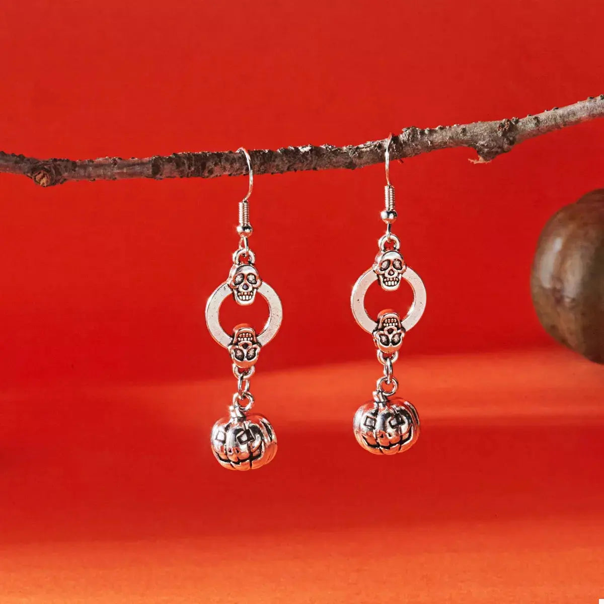 Pumpkin Halloween Dangle Earrings - Be Bliss Boutique