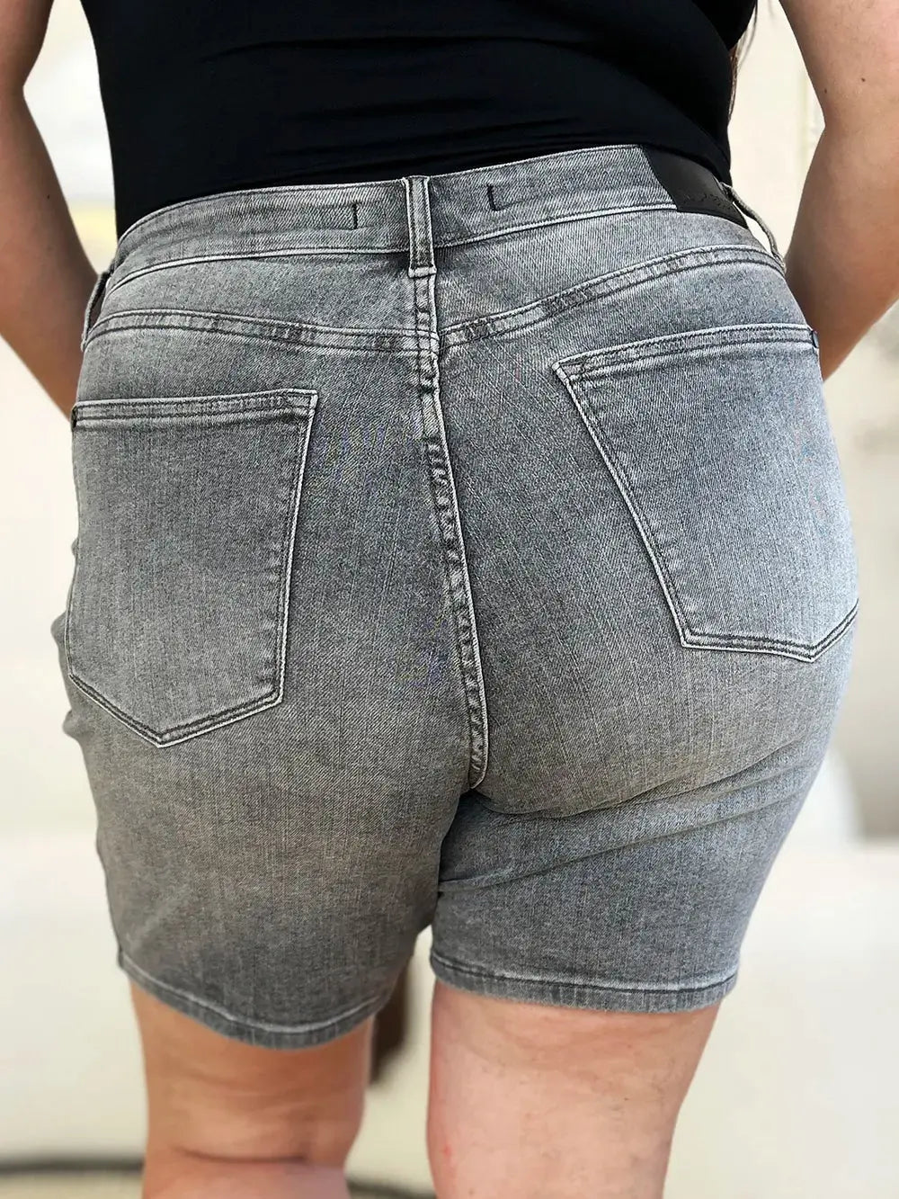 Full Size High Waist Washed Denim Shorts by Judy Blue Jeans - Be Bliss Boutique