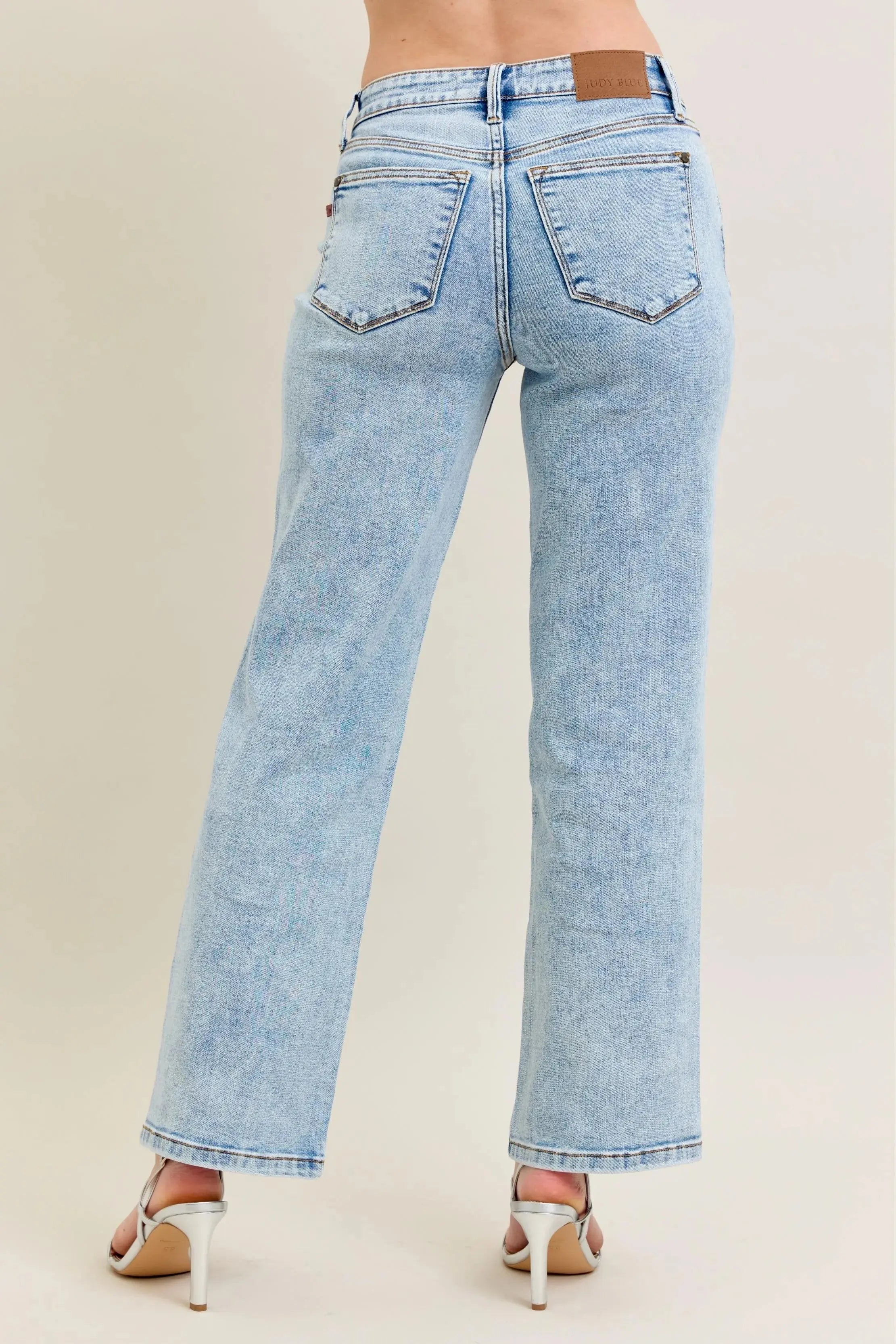 High Waist Stone Wash Straight Leg Judy Blue Jeans – Full & Plus Size - Be Bliss Boutique