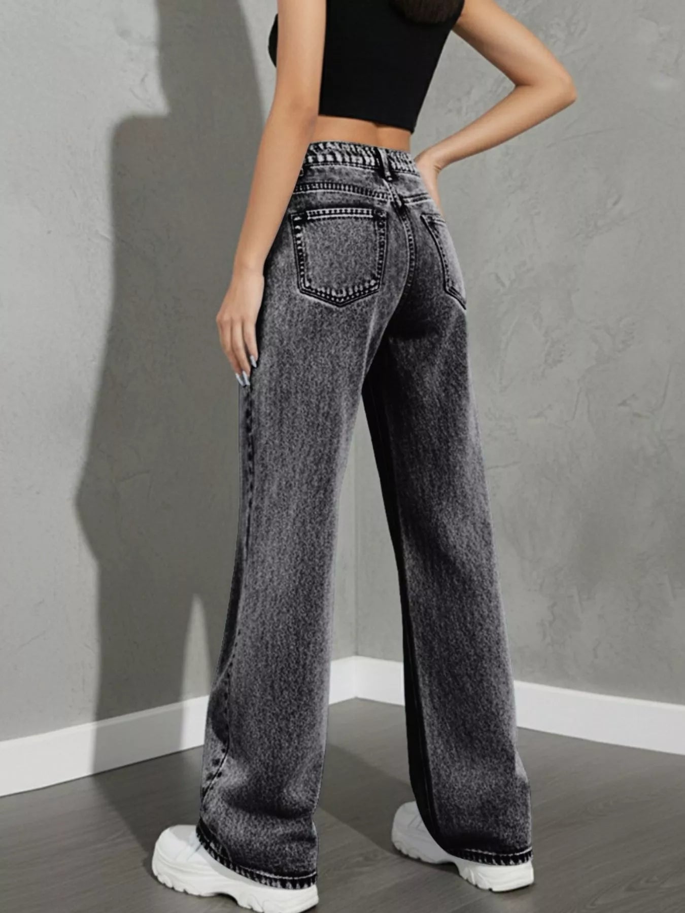 High Waist Wide Leg Denim Jeans - Be Bliss Boutique