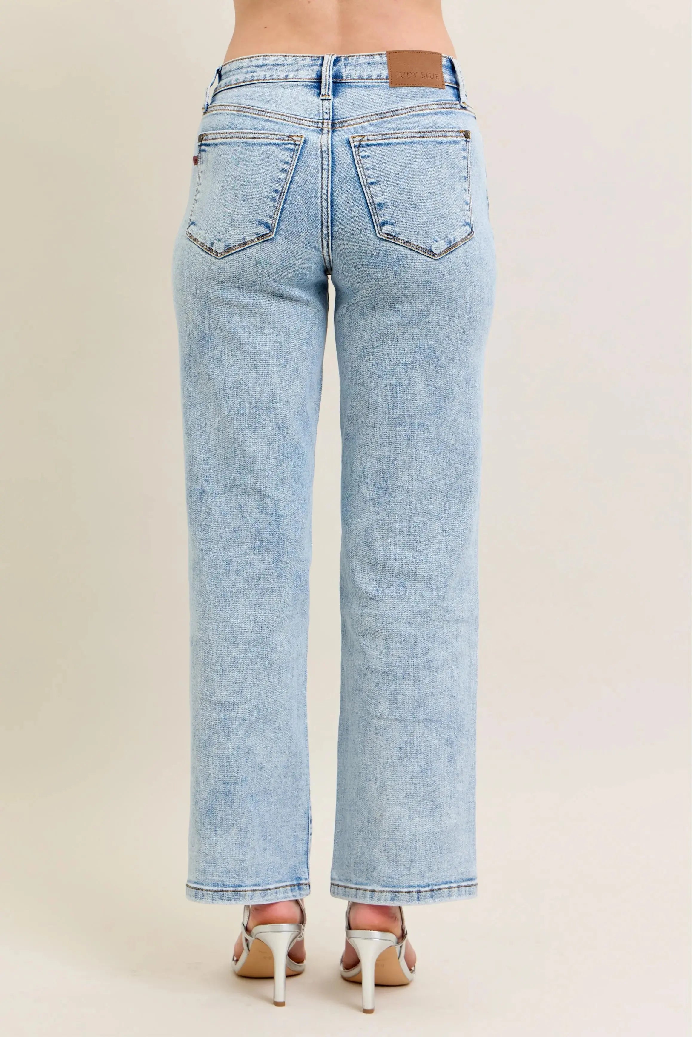 High Waist Stone Wash Straight Leg Judy Blue Jeans – Full & Plus Size - Be Bliss Boutique