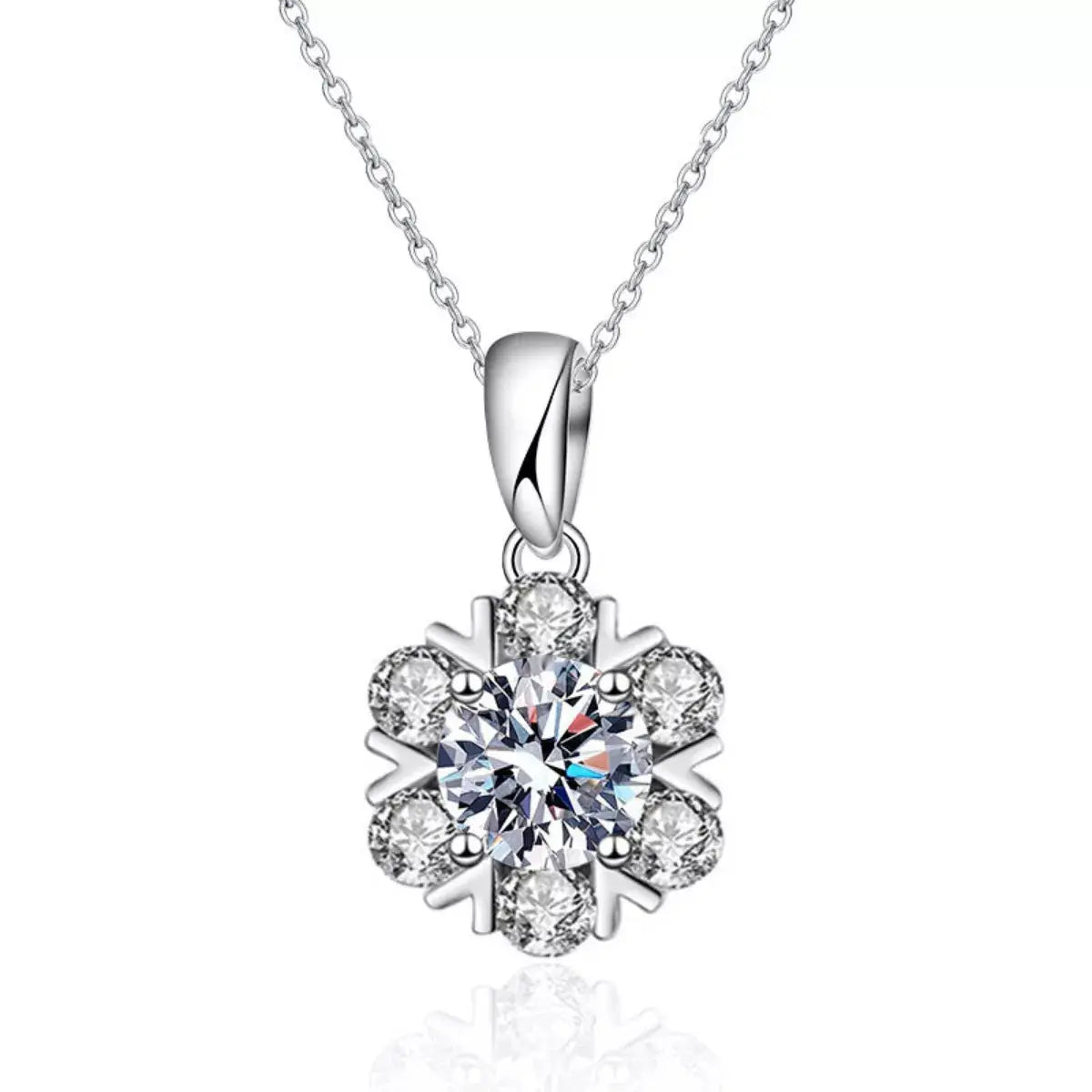 925 Sterling Silver 1 Carat Moissanite Pendant Necklace - Be Bliss Boutique