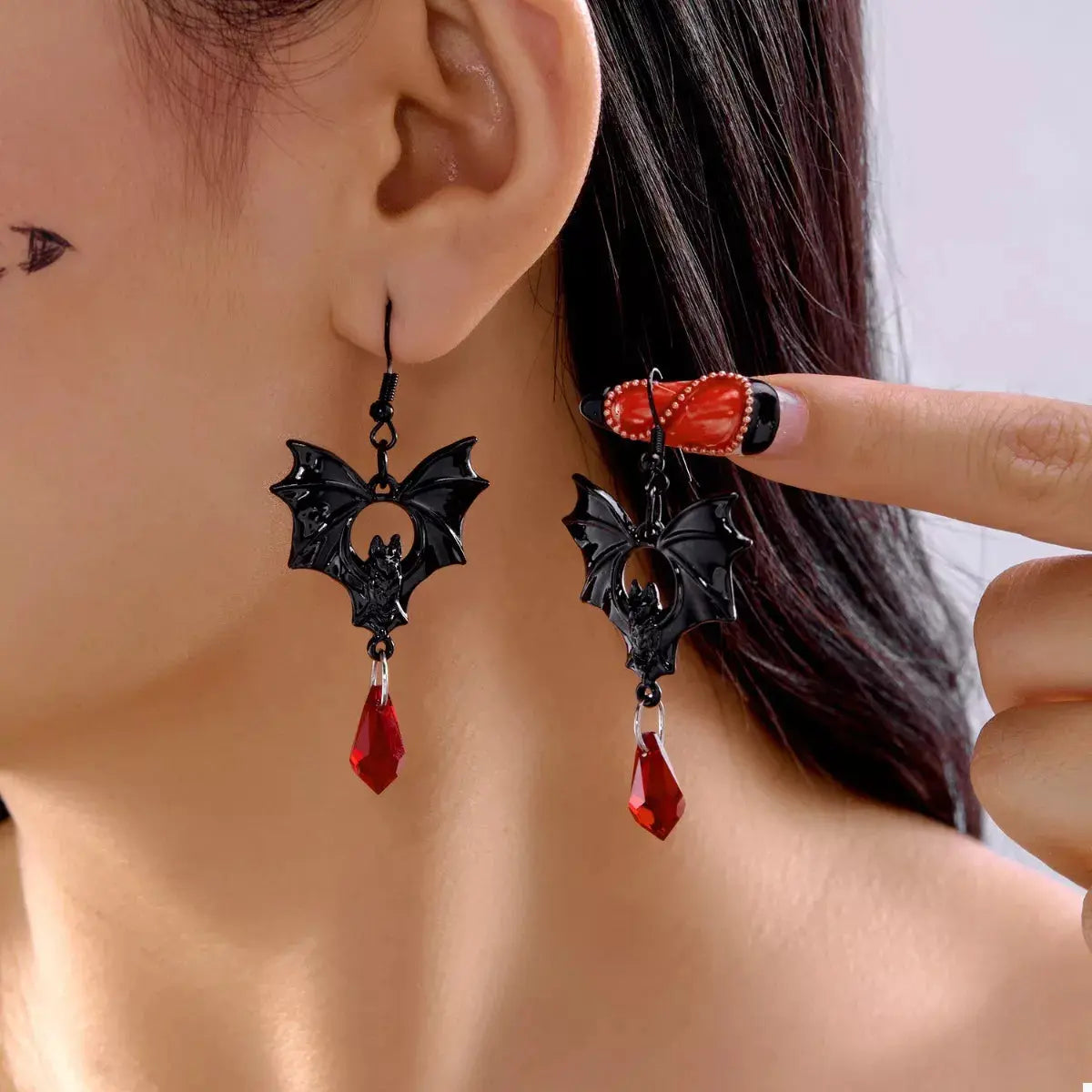 Gothic Bat Halloween Drop Earrings - Be Bliss Boutique