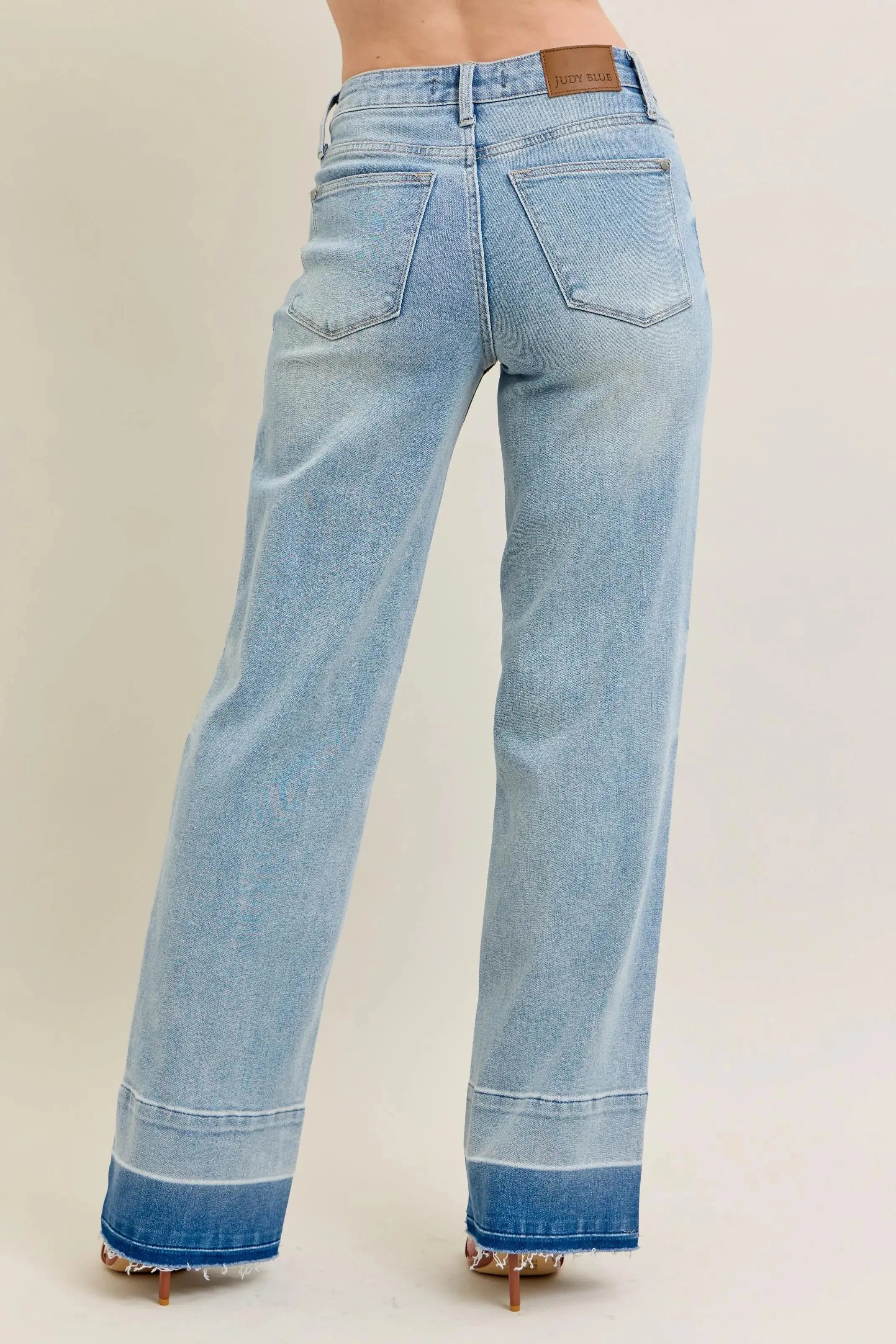 Judy Blue Jeans - Plus Size Mr Release Hem Wide Leg - Be Bliss Boutique
