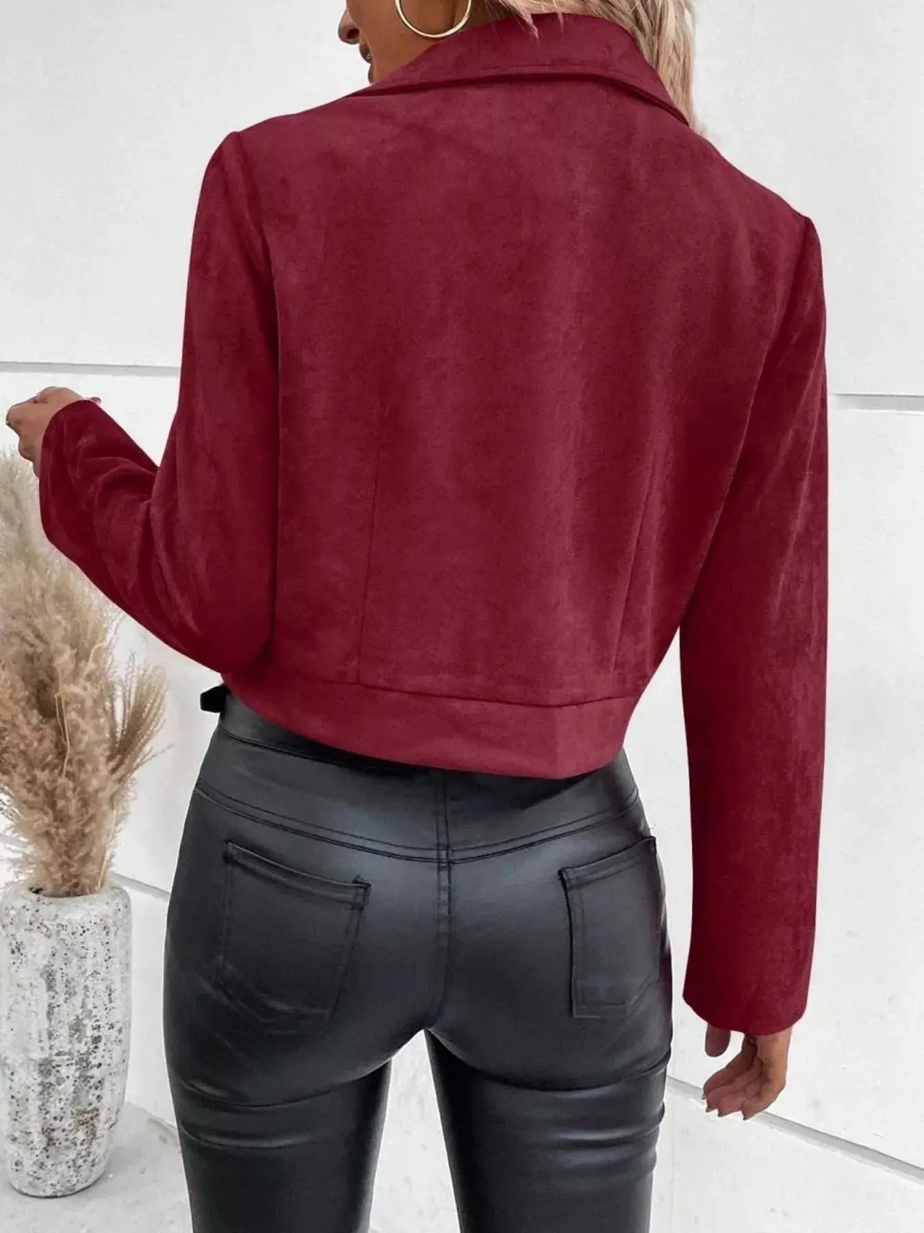 Zip Up Cropped Jacket - Be Bliss Boutique